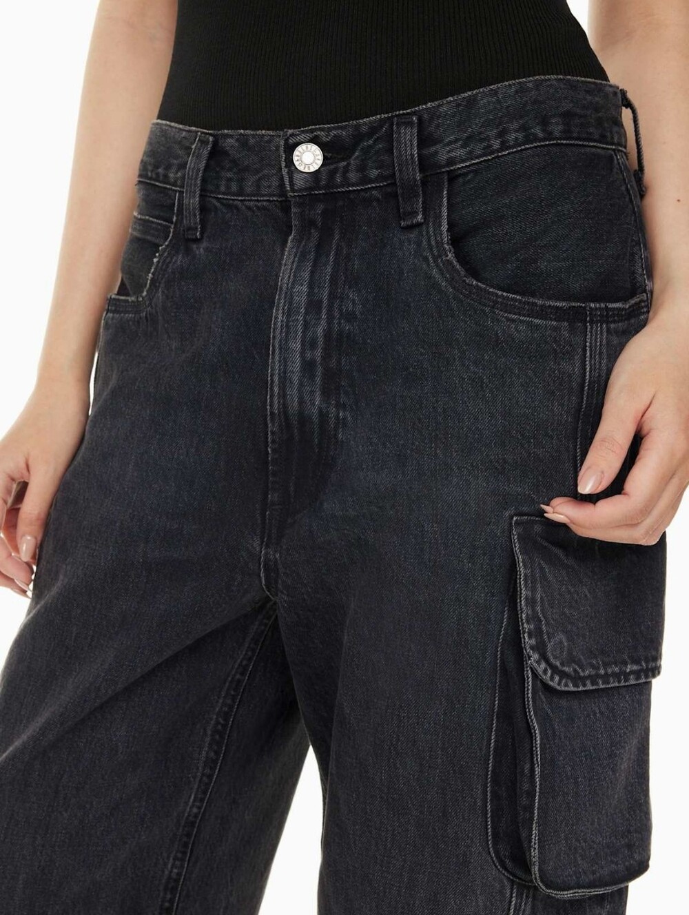 AGOLDE Cass Baggy Cargo Jean Black - Picture 2 of 8